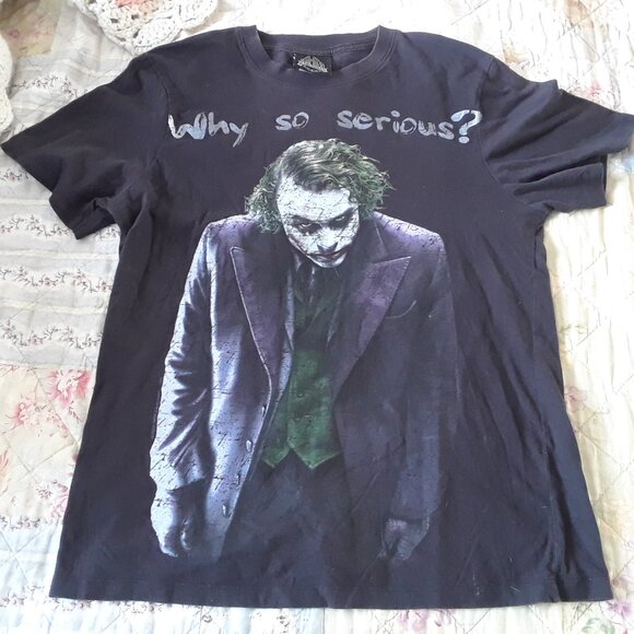 Vtg 2008 Why So Serious The Dark Knight T-Shirt - Picture 1 of 7